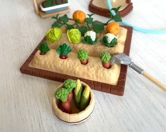 Sylvanian Families Vintage vegetable garden set complete and new. Calico Critters food for kitchen and farming garden.