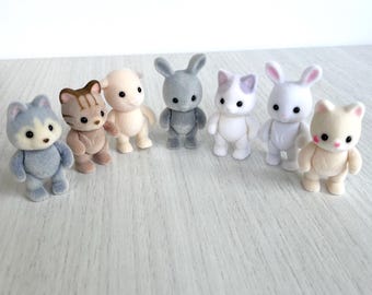 Bebés Calico Critters articulados, opciones de bebés princesa real, ¡tú eliges! Bebé sirena gatita de seda con estrella en la cara. Incluye uno