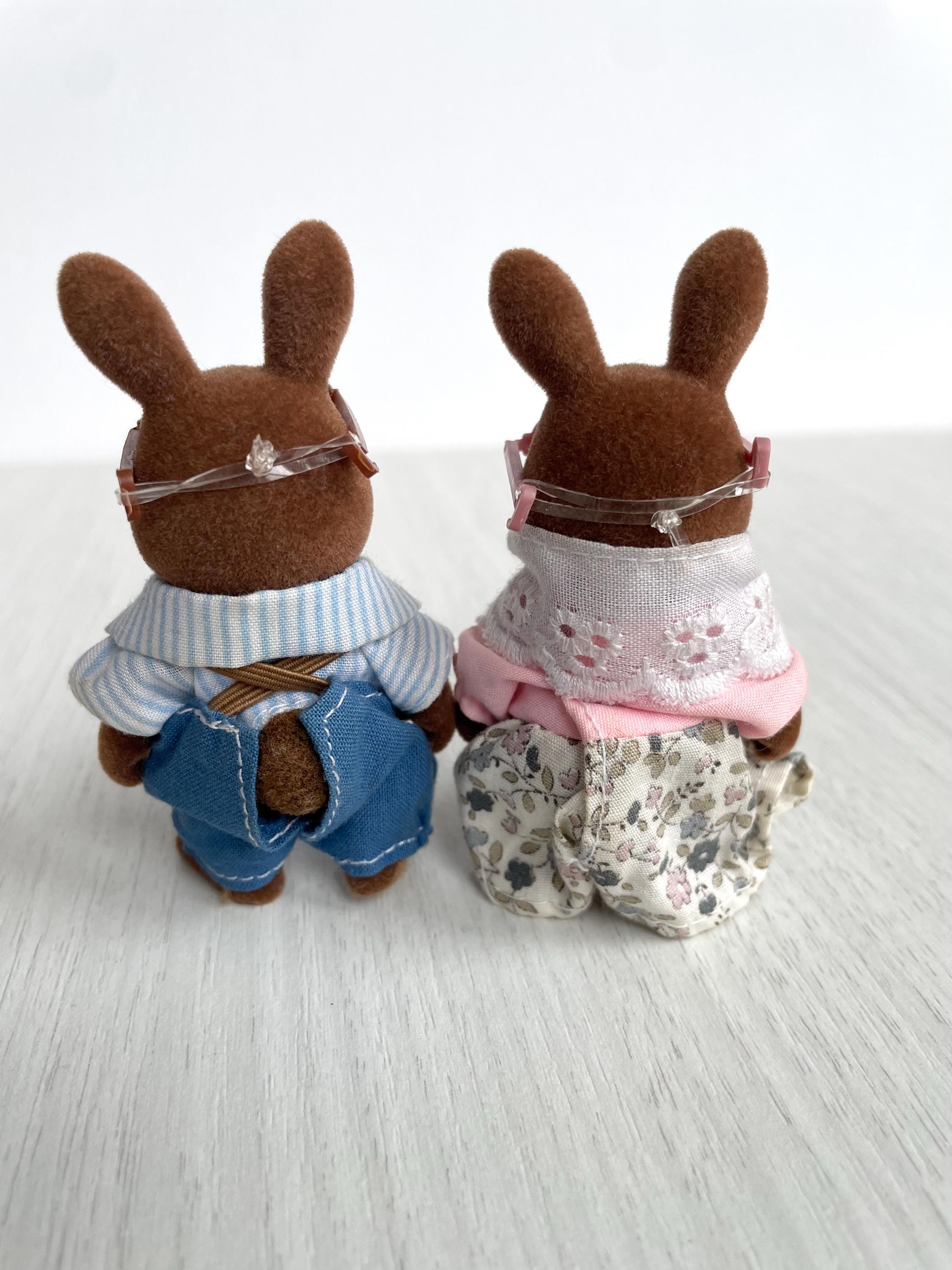 Calico Critters Brown Wildwood Rabbit Grandparents, Rare & Discontinued