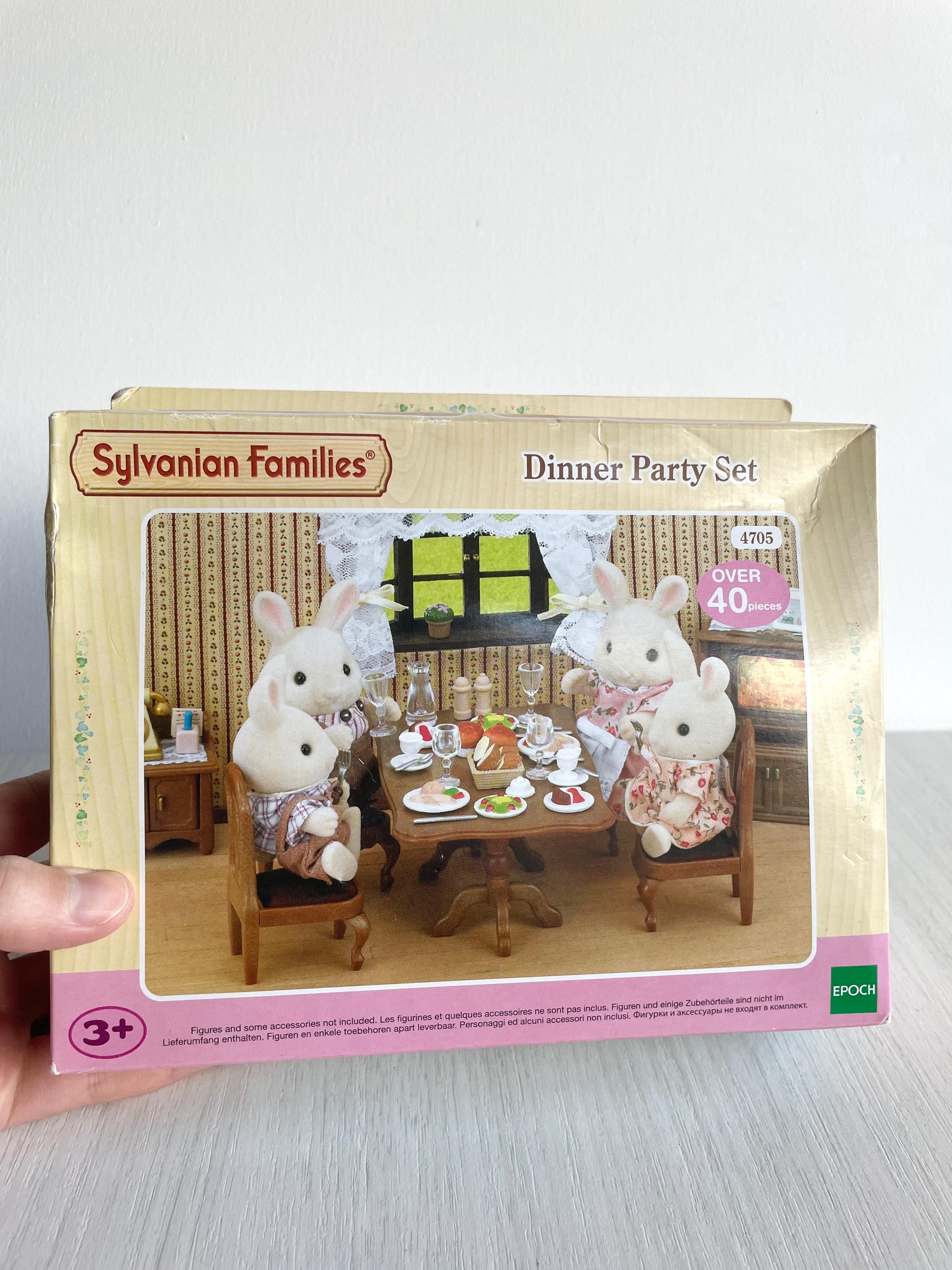 Sylvanian Families Dinner Party Set New in Box Red Velvet Wooden