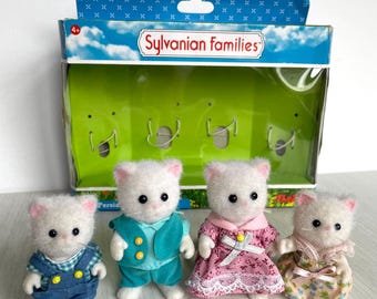 Calico Critters Fisher Grey Cat Vintage Family, Gray Cat