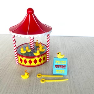Vintage Sylvanian Families Hook a Duck Set, complete! Carnival fair theme set, Retro Toy Game, Miniature Critter Fun, Collectible Playset
