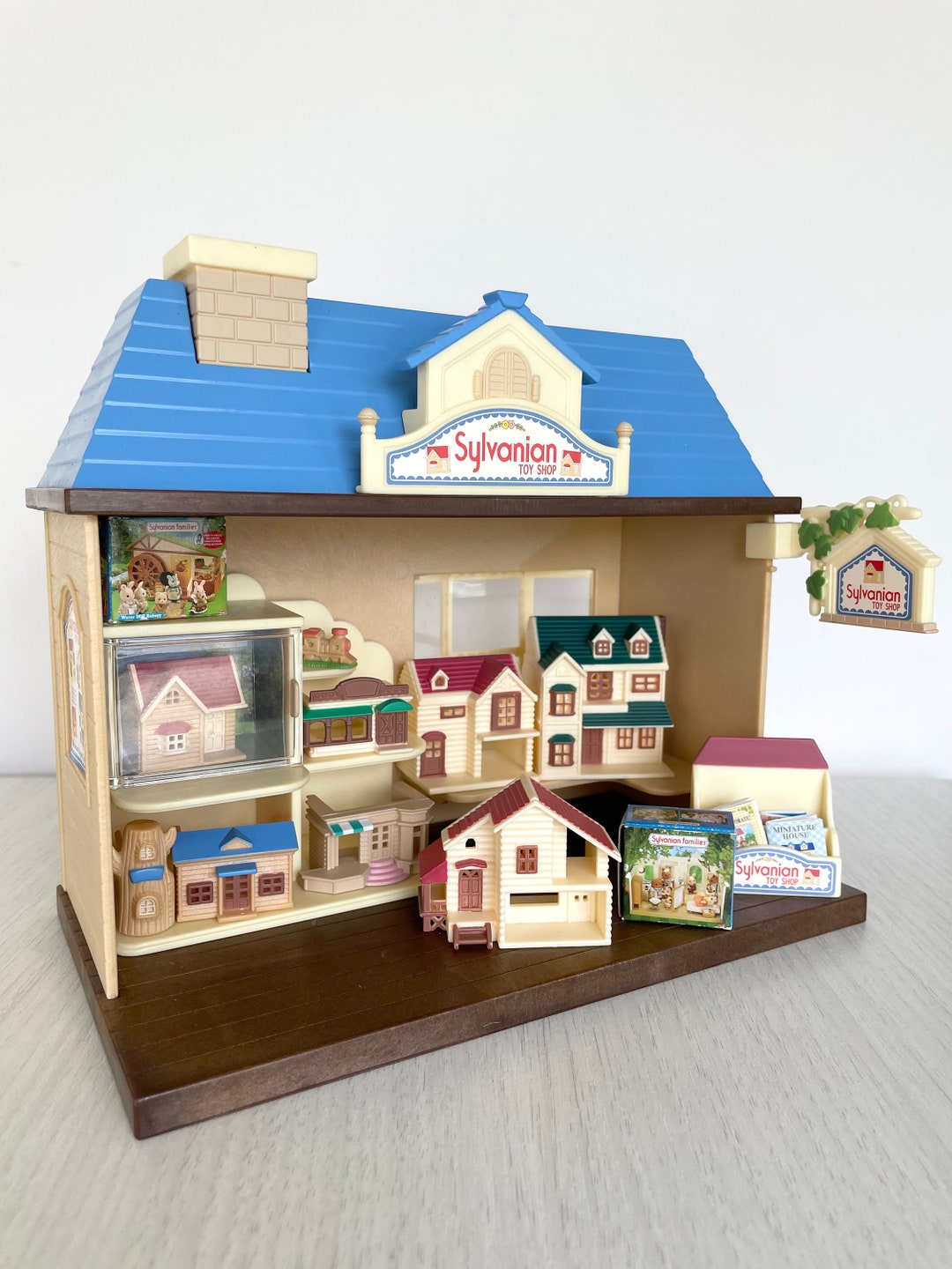 Calico Critters Miniature Houses Vintage Toy Shop Like New Complete and With Box Sylvanian Toy Shop Mini House Shop With Tiny Dollhouses Etsy