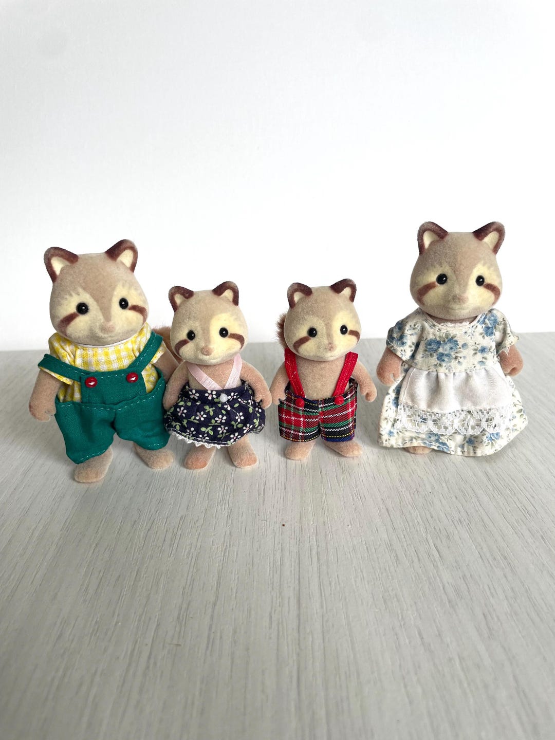 Mulberry Raccoon Family, Calico Critters Sylvanian Families Vintage and ...