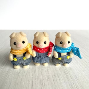 Calico Critters stopgezette grunt pig triplet baby s in originele