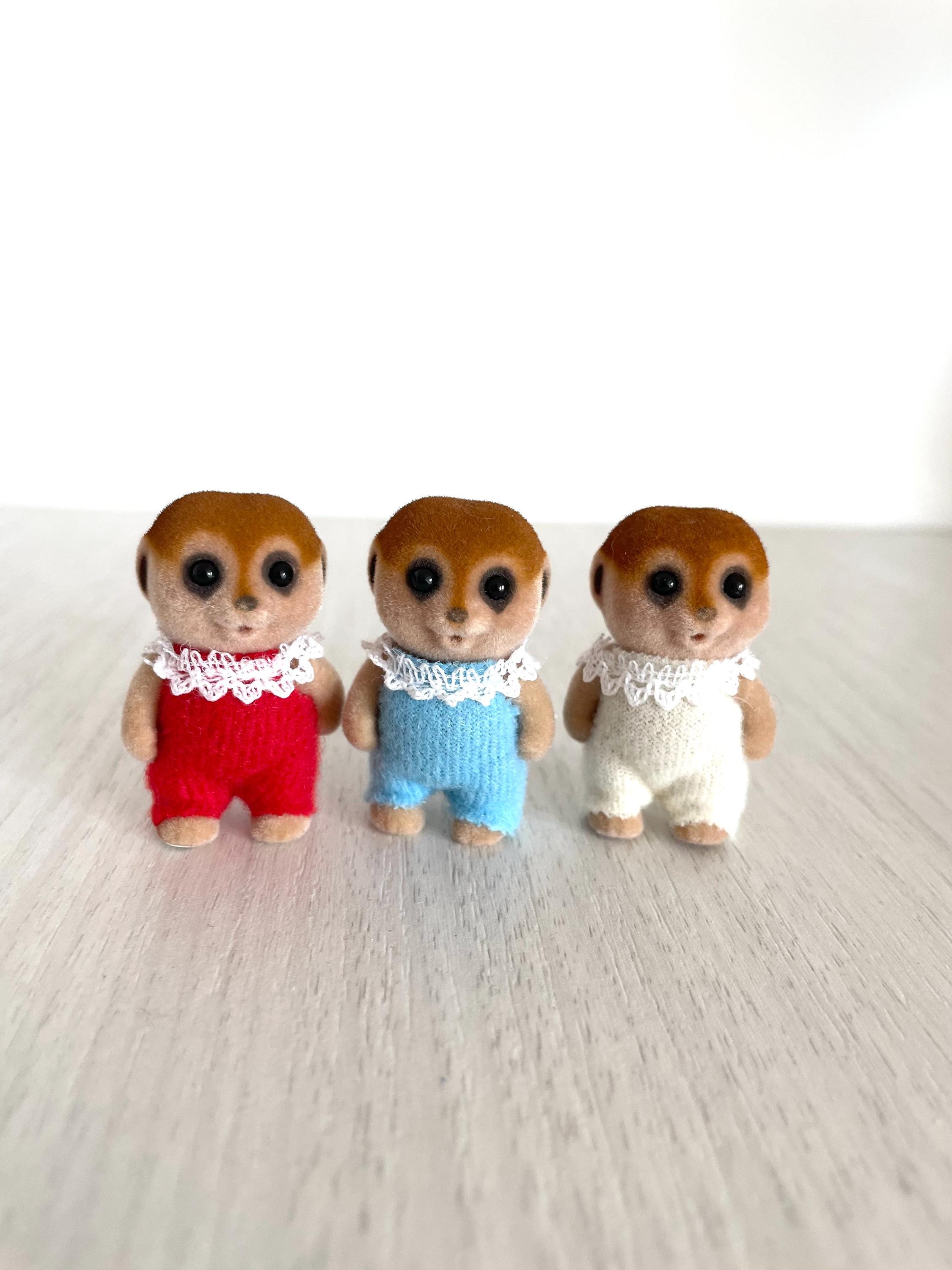 Calico Critters ミーアキャットの赤ちゃん三つ子、廃盤品ですが状態