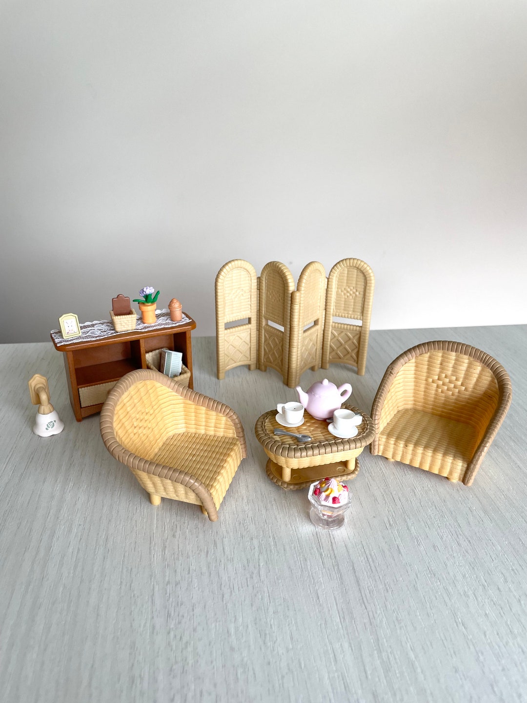 Calico Critters Conservatory With Wicker Furniture Vintage Etsy