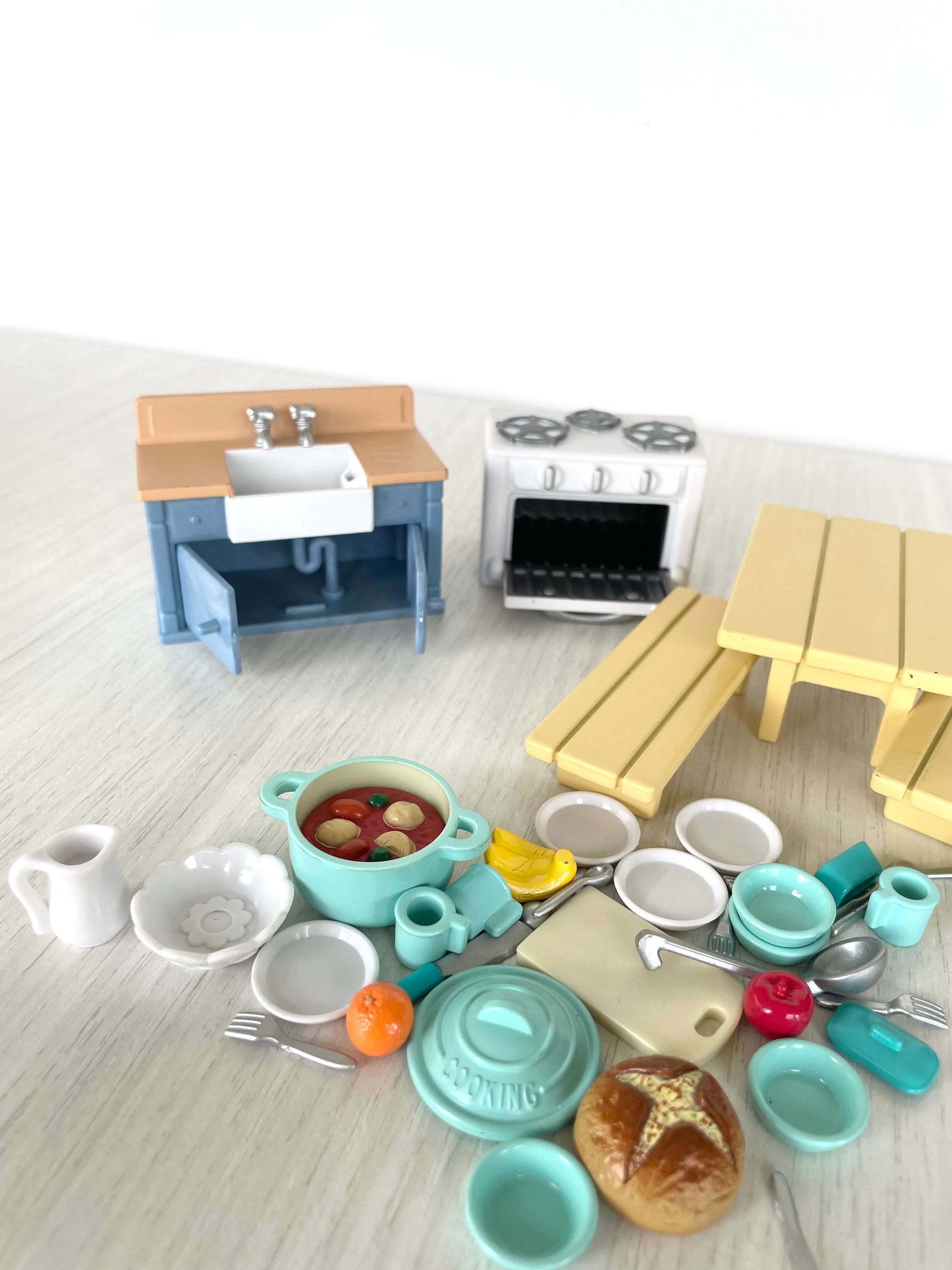 レア！シルバニア 調理器具セット 未使用 シルバニアファミリーのヴィンテージ ラスティック キッチン セット