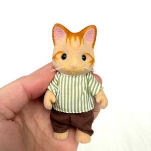 Beaman Ginger Cat Dad - Discontinued Sylvanian Families figurine in very good condition with original clothes, tail and whiskers image 8