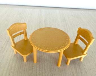 Mesa y sillas de comedor de Calico Critters, muebles de repuesto para casa de muñecas