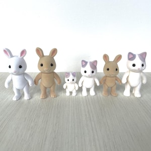 Latte cats spare critters, Sweet Pea Calico Critter bunnies, white warren rabbit, you pick individual animal: baby latte Sylvanian Families