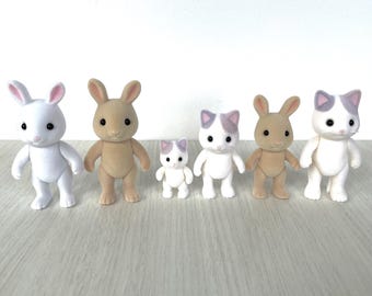 Latte cats spare critters, Sweet Pea Calico Critter bunnies, white warren rabbit, you pick individual animal: baby latte Sylvanian Families