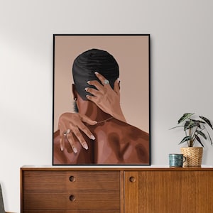 Black Couple Art, African American Wall Art, Apartment Decor Aesthetic, Black Owned Shops Art, Interracial Art, Aesthetic Poster, Black Man