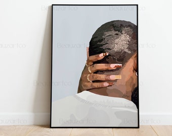 Printable Black Couple Wall Art, Black Art Prints, Black Love Art, Black People Art, African American Wall Art, Black Owned Shops Art
