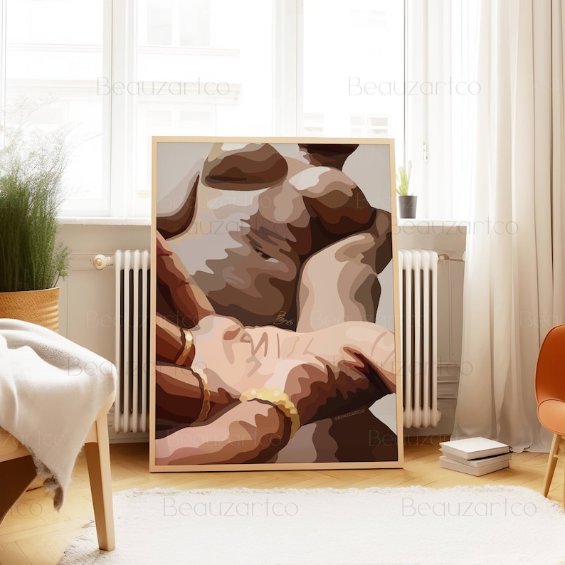 Arte Afro Nuda Donna Nera, Arte Sensuale, Arte Africana, Arte della Cultura Nera, Arte Afro-Americana, Arte Africana Astratta, Arte Digitale immagine 4