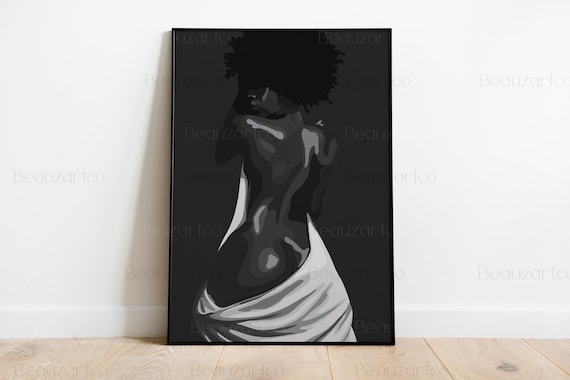Art Afro Femme Noire Nue, Art Africain, Art Noir & Blanc, Art Culture Noire, Art Afro-américain, Femme Africaine, Art Numérique