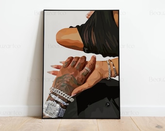 Printable Black Love Art, Black Couple Art, Black Art Prints, Black Man Art, African American Wall Art, Black Owned Shops Art