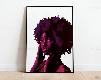 Svarta konsttryck, Väggkonst med svarta kvinnor, Afrokonst med kvinnor, Svart konst, Väggkonst med svart kultur, Afrokonst, Feminin konst, Konst med svartägda butiker