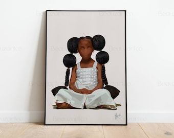 Little Black Girl Wall Art, Black Child Wall Art, African Girl Art, Black Art Prints, African American Wall Art, Black Owned Shops