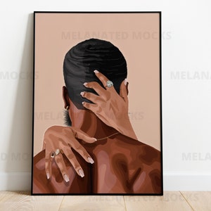 Printable Black Couple Art, African American Wall Art, Apartment