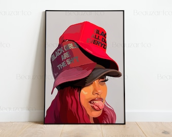 Black Women Wall Art, Black Art Prints, Black Girl Quote Wall Art, Black All Day, Black Woman Art, African American Art, Black Owned Shops