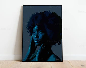 Schwarze Kunstdrucke, Schwarze Frau Wandkunst, Glatze Frau Kunst, Schwarze Kunst, Schwarze Kultur Wandkunst, Afro Kunst, Feminine Kunst, Schwarze Geschäfte Kunst