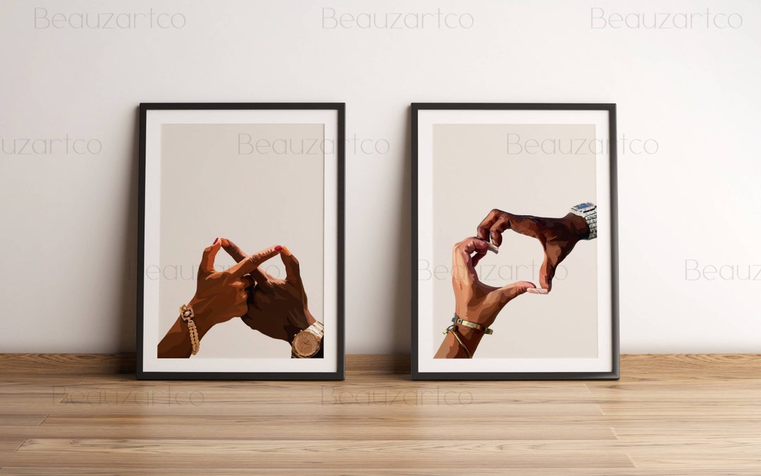 Black Art Prints Bundle, Black Couple Art, Black Art, Black Culture