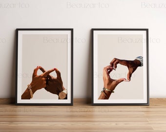 Black Art Prints Bundle, Black Couple Art, Black Art, Black Culture Wall Art, Black Love Wall Art, Black Digital Art, Black Owned Shops Art