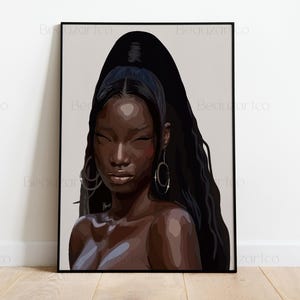 Afro-Kunstposter, Wanddekoration für schwarze Frauen, afrofeminine Kunst, Kunst der schwarzen Kultur, Shop-Designs mit afro-Nachkommen