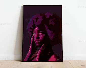 Svarta konsttryck, Väggkonst med svarta kvinnor, Afrokonst med kvinnor, Svart konst, Väggkonst med svart kultur, Afrokonst, Feminin konst, Konst med svartägda butiker