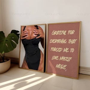 Grateful Quote Wall Art | Inspirational Quote Wall Art, One Piece Poster, Pop Culture Wall Art Quote, Minimalist Wall Art, Black Owned Shop image 3