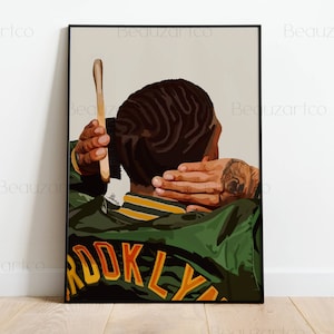 Schwarzer Mann Kunst, Schwarze Kunst, Afro-Kunst, Afrikanischer Mann, Schwarze Kulturkunst, Afroamerikanische Kunst, Gerahmtes Poster