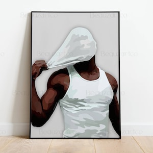 Kunst des schwarzen Mannes, schwarze Kunst, Afro-Kunst, afrikanischer Mann, Kunst der schwarzen Kultur, afroamerikanische Kunst, digitale Kunst