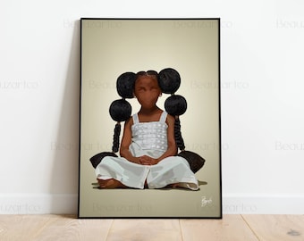Little Black Girl Wall Art, Black Child Wall Art, African Girl Art, Black Art Prints, African American Wall Art, Black Owned Shops