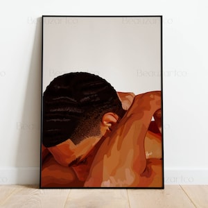 Schwarzer Mann Kunst, schwarze Kunst, Afro-Kunst, afrikanischer Mann, schwarze Kulturkunst, afroamerikanische Kunst, Poster zum Einrahmen
