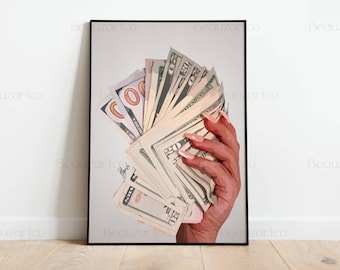 Arte de mujer rica, mujer con dinero, mujer jefa, arte de la moda, arte de la cultura negra, arte afroamericano, arte africano abstracto, arte digital
