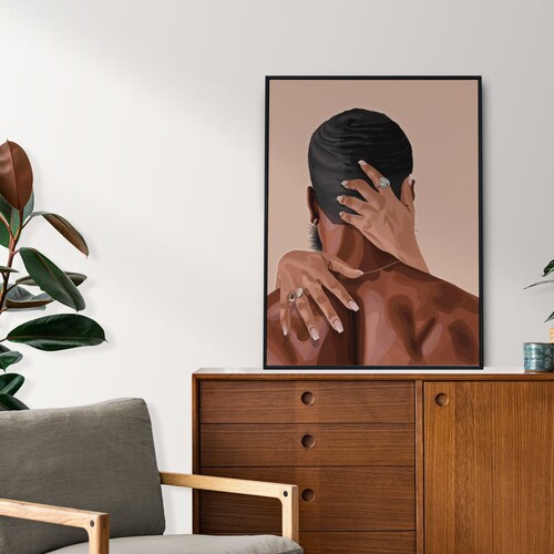 Black Couple Art African American Wall Art Apartment Decor Etsy