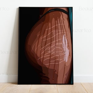 May include: A digital illustration of a person's back with a dark background. The skin is brown and has many white lines drawn on it.