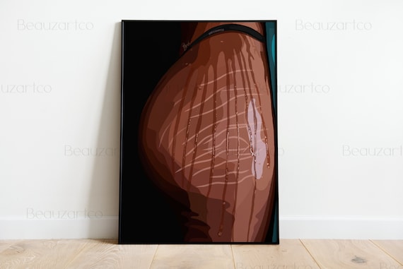 Fesses Femme Avec Vergetures, Art Femme Noire, Art Féministe, Art Afro, Positivisme Corporel, Impression Numérique