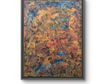 Original Abstract Acrylic & Metallic Painting Framed 61 x 82 cm on Canvas – Gratitude