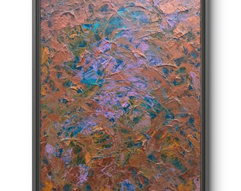 Original Abstract Acrylic Painting Framed 61 x 82 cm on Canvas – Hephaestus