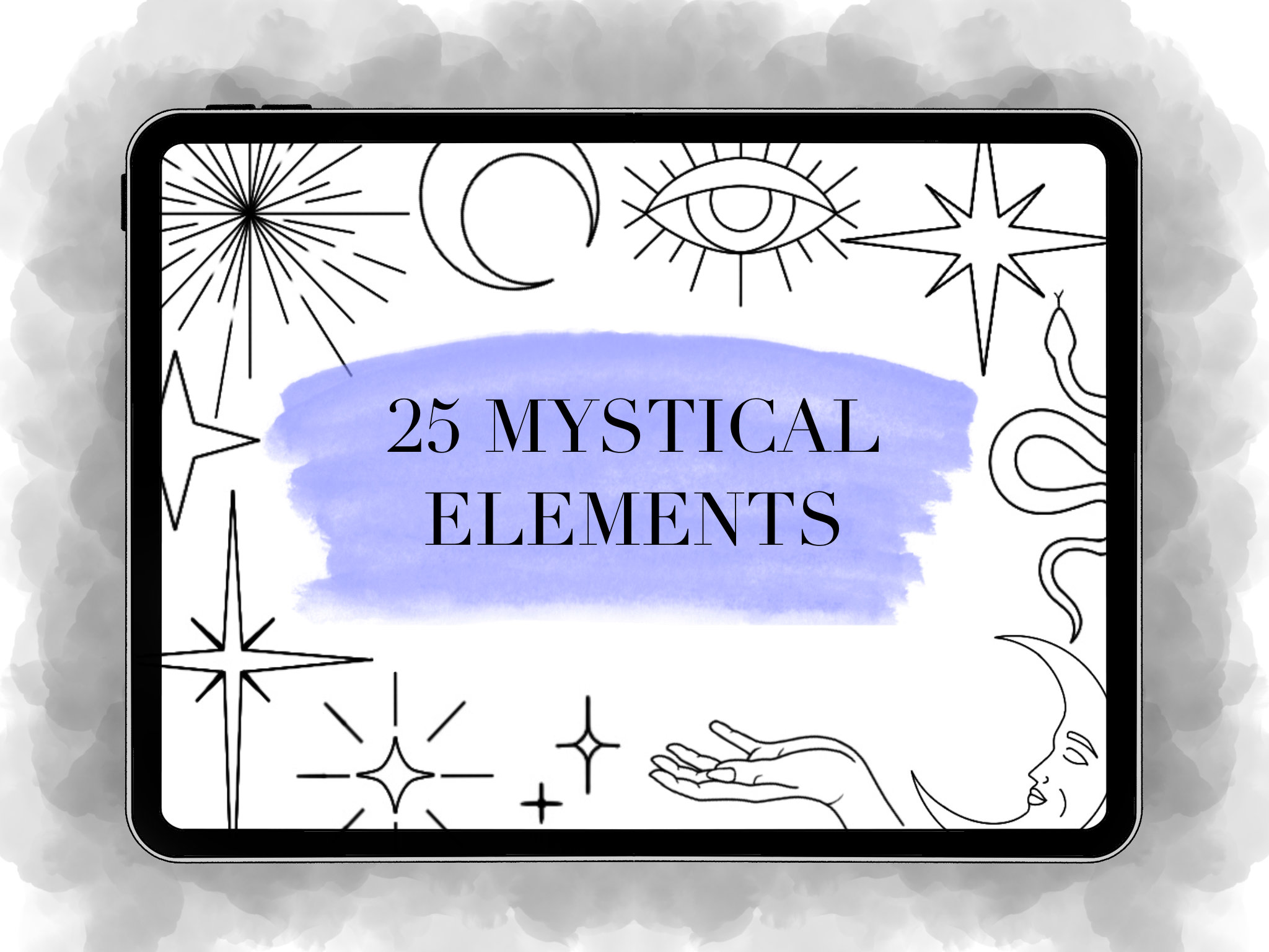 25 Mystical Elements Witchy Procreate Stamps Mystical Stamp Set Tattoo