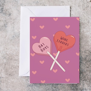 Valentine for Book Lover, Bookish Greeting Card, Bat Boys & Wing Leaders Romantasy Cards, Book Club Gift