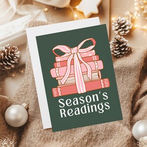 Season's Readings Greeting Cards, Christmas Card Set, Literary Holiday Cards, Book Lover Gift Giving, Festive Stationery, Winter Greetings