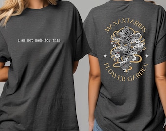 Camiseta "No hecha para este jardín de flores": camiseta "Hija de ningún mundo" con licencia oficial de Carissa Broadbent, libro "La Guerra de los Corazones Perdidos"