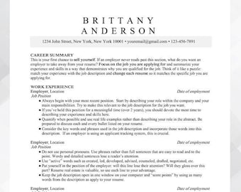 ATS Resume Template for Word, ATS Friendly Resume Template Word, ATS Cv Template