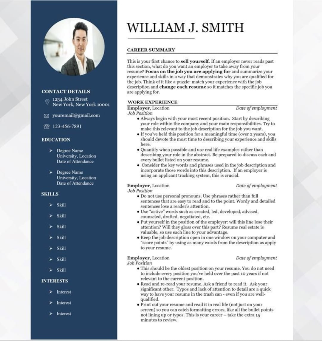 Resume Template, Professional Modern Resume Template for Word Clean ...