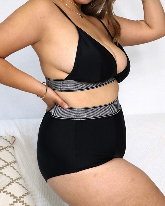 High waist 2 piece deals bathing suit plus size