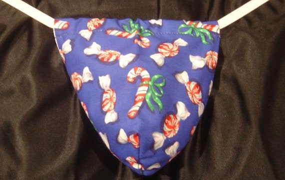 Mens CHRISTMAS CANDY CANE String Thong Male Underwear -  Finland