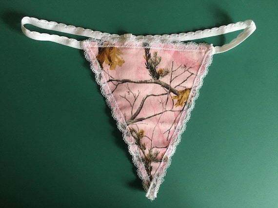 Womens PINK REALTREE CAMO Camoflauge String Thong Underwear